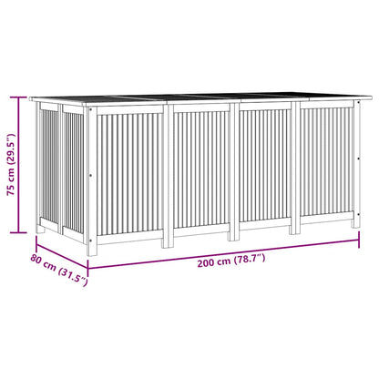 Gartenbox 200 × 80 × 75 cm aus Akazienholz – Ansicht 11