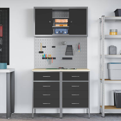 Werkstattschrank-System 100 × 55 × 200 cm – Schwarz – Ansicht 4