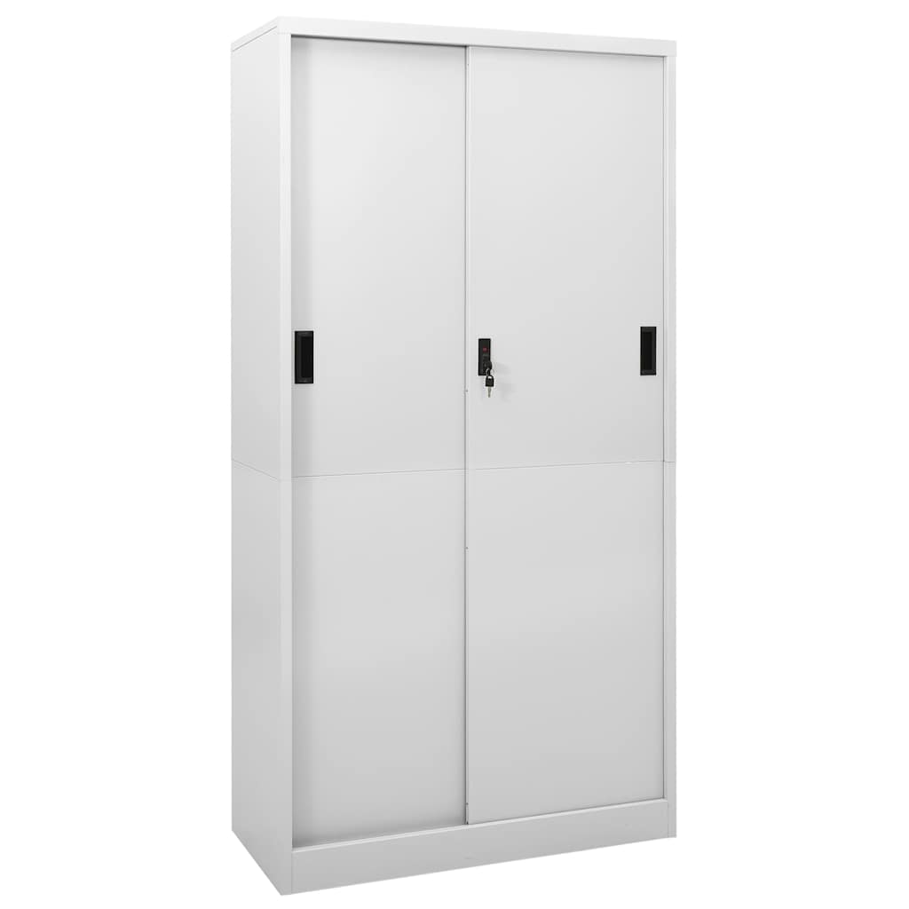 Büroschrank mit Schiebetüren 90 × 40 × 180 cm – Hellgrau