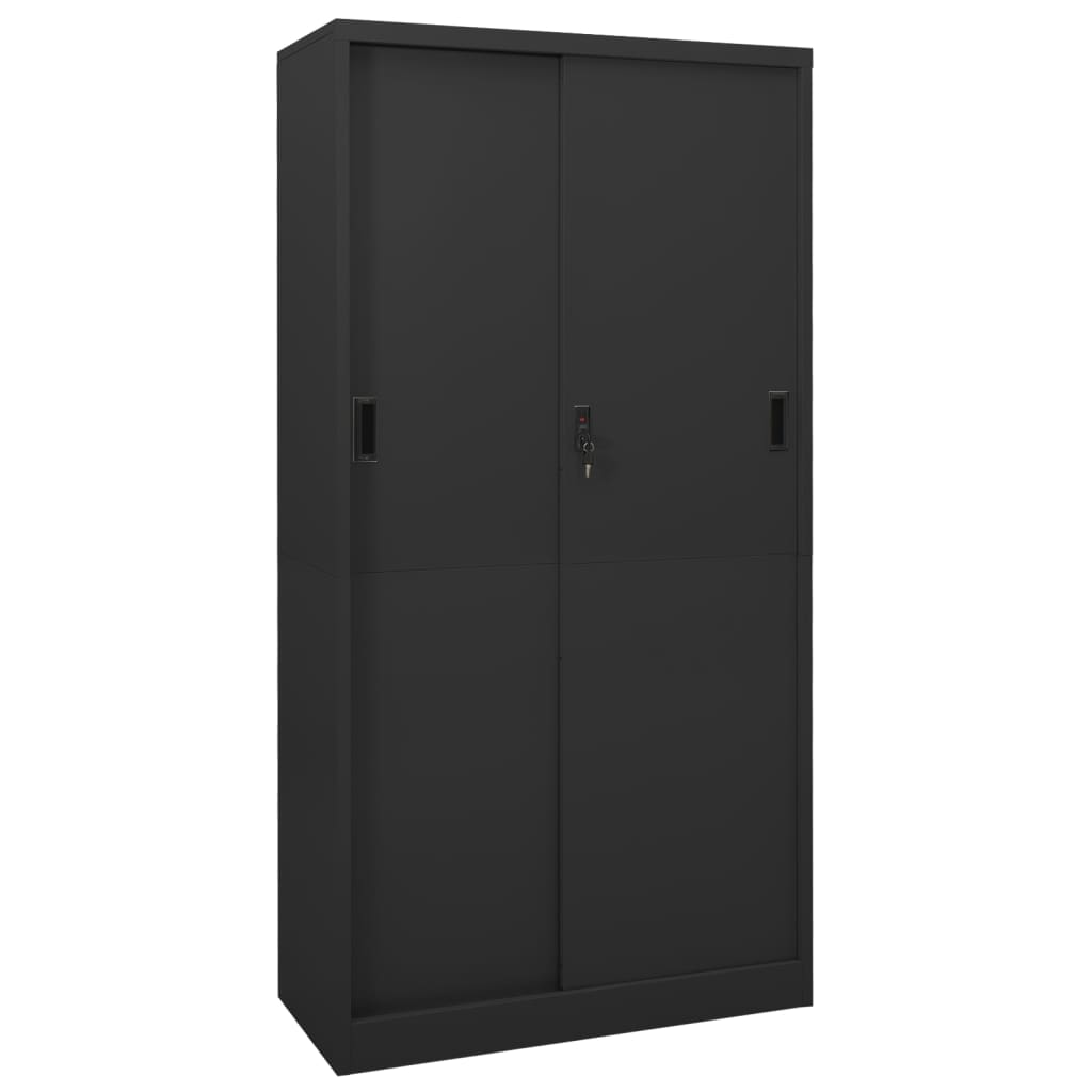 Büroschrank mit Schiebetüren 90 × 40 × 180 cm – Anthrazit