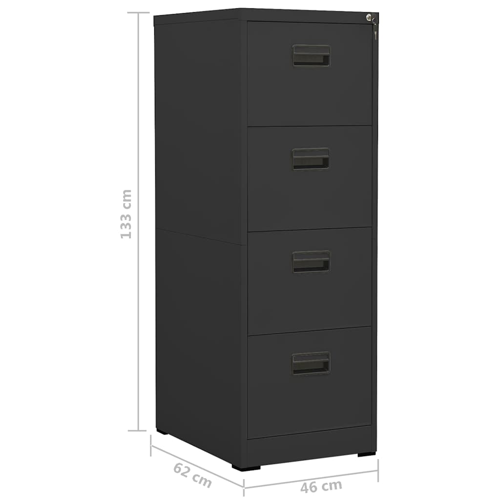 Aktenschrank 46 × 62 × 133 cm aus Stahl – Anthrazit – Ansicht 11