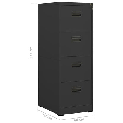 Aktenschrank 46 × 62 × 133 cm aus Stahl – Anthrazit – Ansicht 11