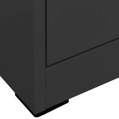 Aktenschrank 46 × 62 × 133 cm aus Stahl – Anthrazit – Ansicht 5