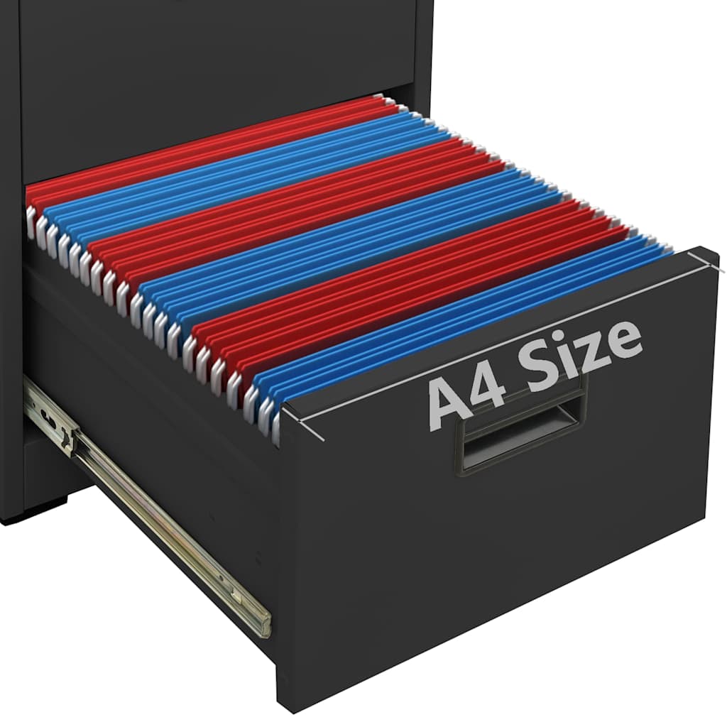 Aktenschrank 46 × 62 × 133 cm aus Stahl – Anthrazit – Ansicht 9