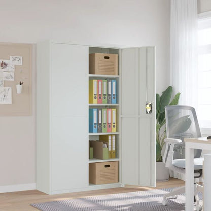 Aktenschrank 105 × 40 × 180 cm aus Stahl – Hellgrau