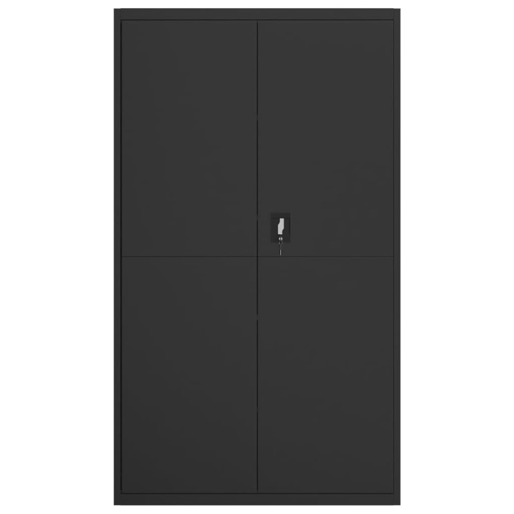 Aktenschrank 105 × 40 × 180 cm aus Stahl – Schwarz – Ansicht 3