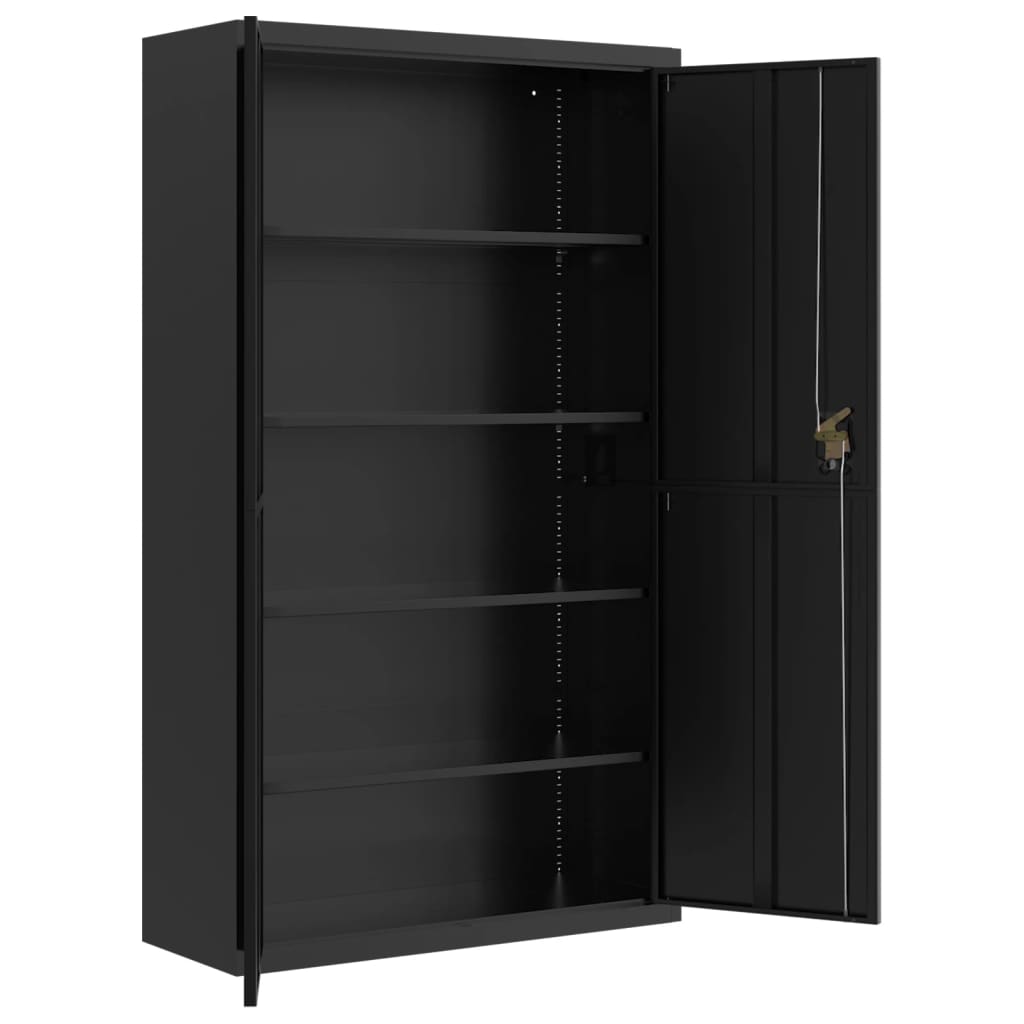 Aktenschrank 105 × 40 × 180 cm aus Stahl – Schwarz – Ansicht 4