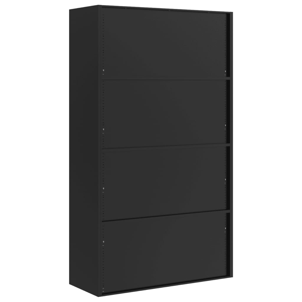 Aktenschrank 105 × 40 × 180 cm aus Stahl – Schwarz – Ansicht 6
