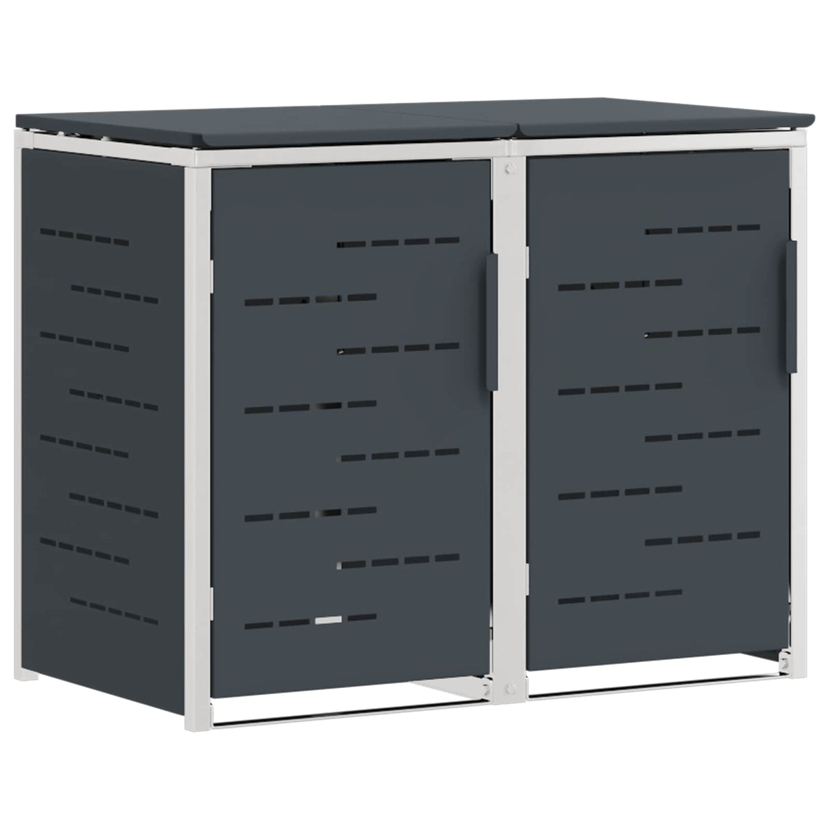 Mülltonnenbox für 2 × 240 L aus Edelstahl – Anthrazit – Ansicht 2