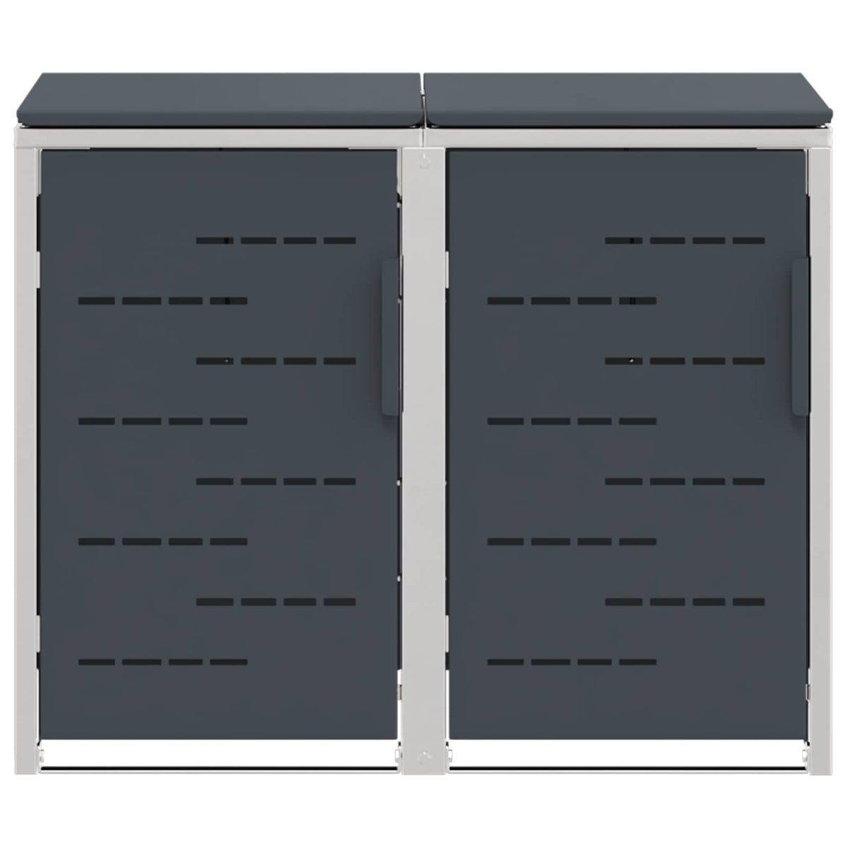 Mülltonnenbox für 2 × 240 L aus Edelstahl – Anthrazit – Ansicht 7