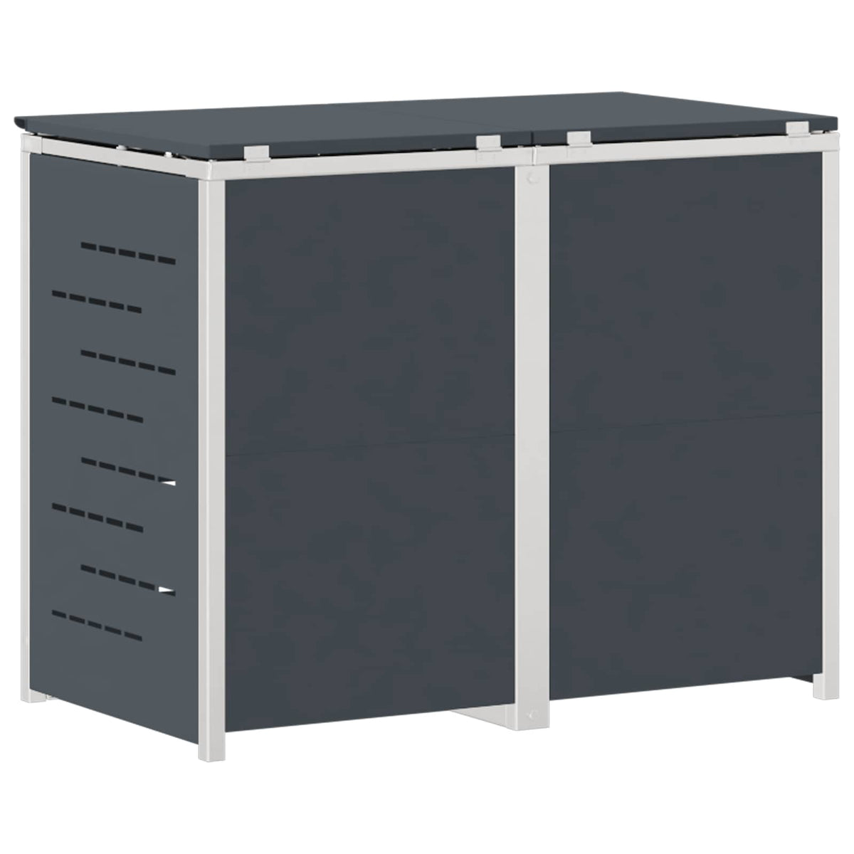 Mülltonnenbox für 2 × 240 L aus Edelstahl – Anthrazit – Ansicht 9