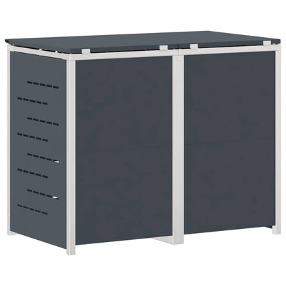 Mülltonnenbox für 2 × 240 L aus Edelstahl – Anthrazit – Ansicht 9