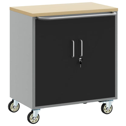 Rollbare Werkbank 75 cm mit einem Regal – Schwarz/Grau