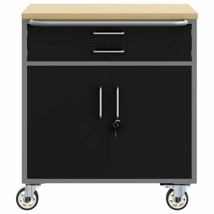 Rollbare Werkbank 75 cm mit 2 Schubladen – Schwarz/Grau – Ansicht 5