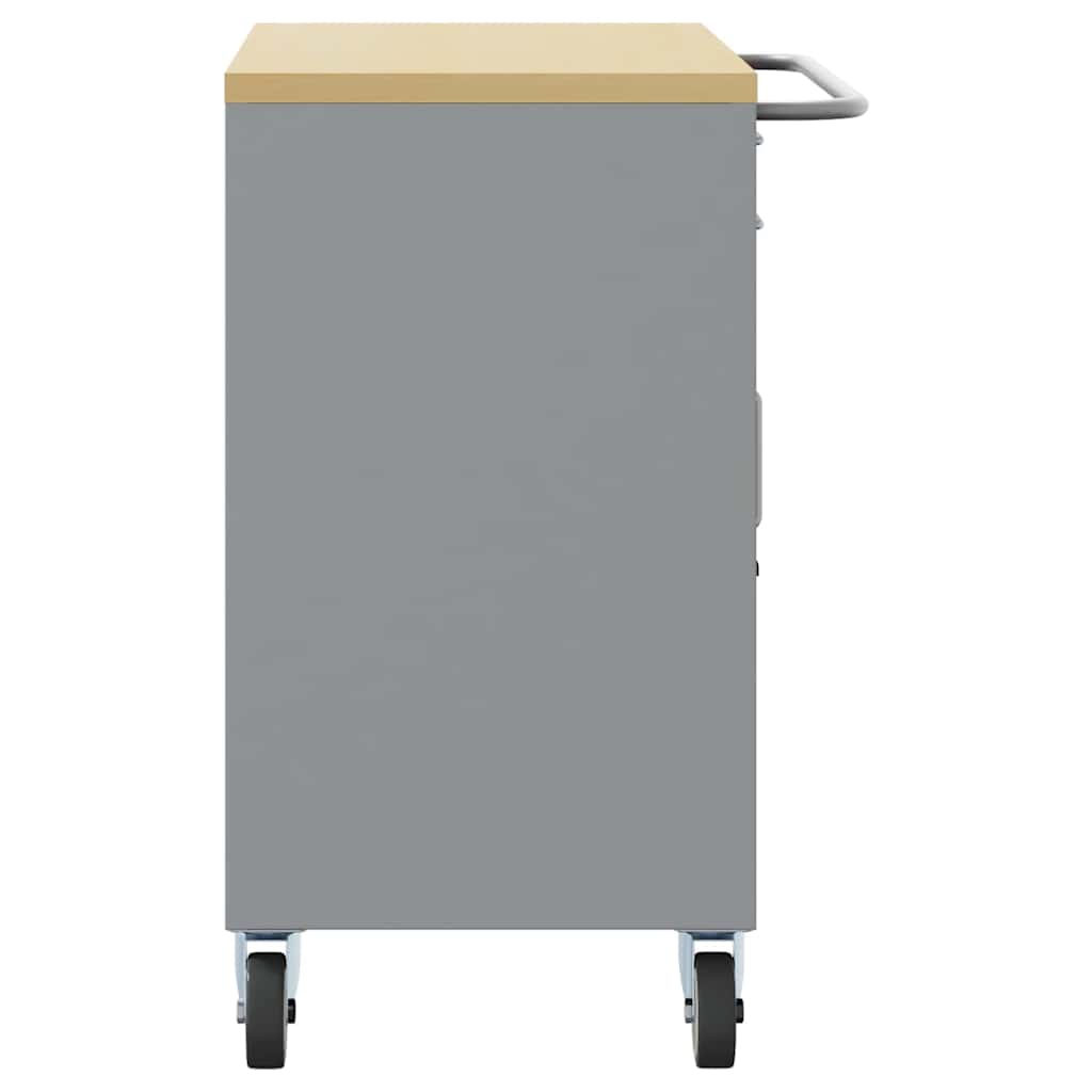 Rollbare Werkbank 75 cm mit 2 Schubladen – Schwarz/Grau – Ansicht 6