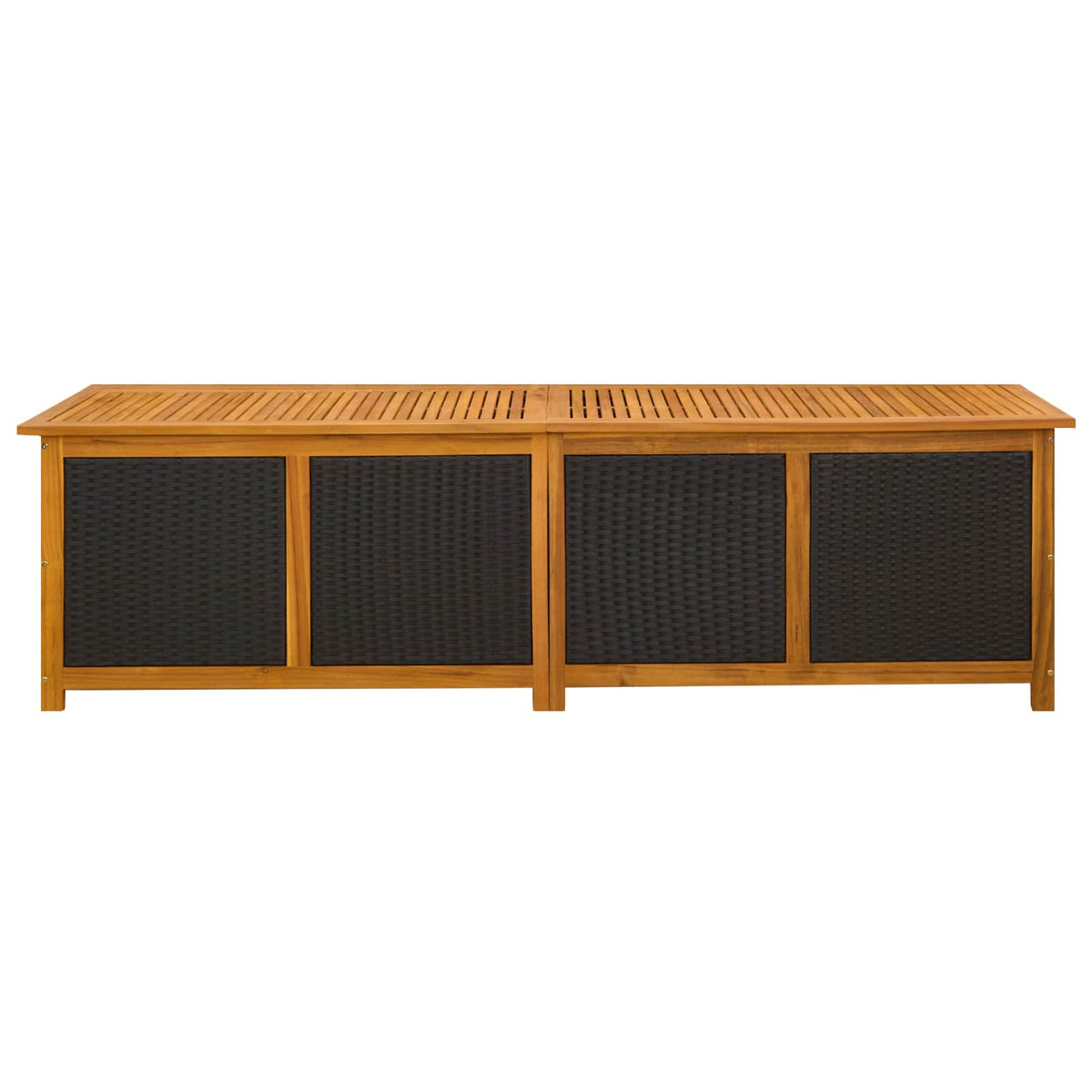 Gartenlagerbox 333 L, 200 × 50 × 56 cm aus Akazienholz – Schwarz – Ansicht 4