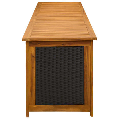 Gartenlagerbox 333 L, 200 × 50 × 56 cm aus Akazienholz – Schwarz – Ansicht 5