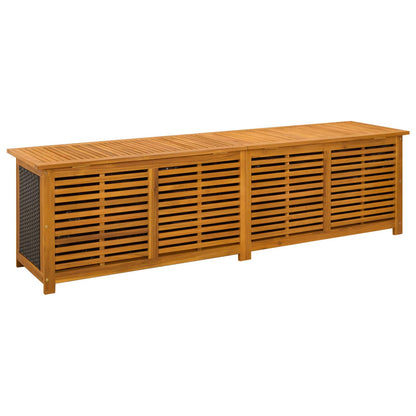 Gartenlagerbox 333 L, 200 × 50 × 56 cm aus Akazienholz – Schwarz – Ansicht 6