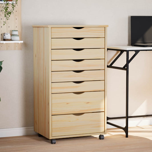 Rollcontainer MOSS 53 × 39 × 103 cm – Klarlack – Ansicht 1