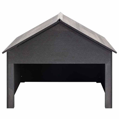 Rasenmäher-Garage 80 × 80 × 70 cm aus WPC – Grau – Ansicht 2