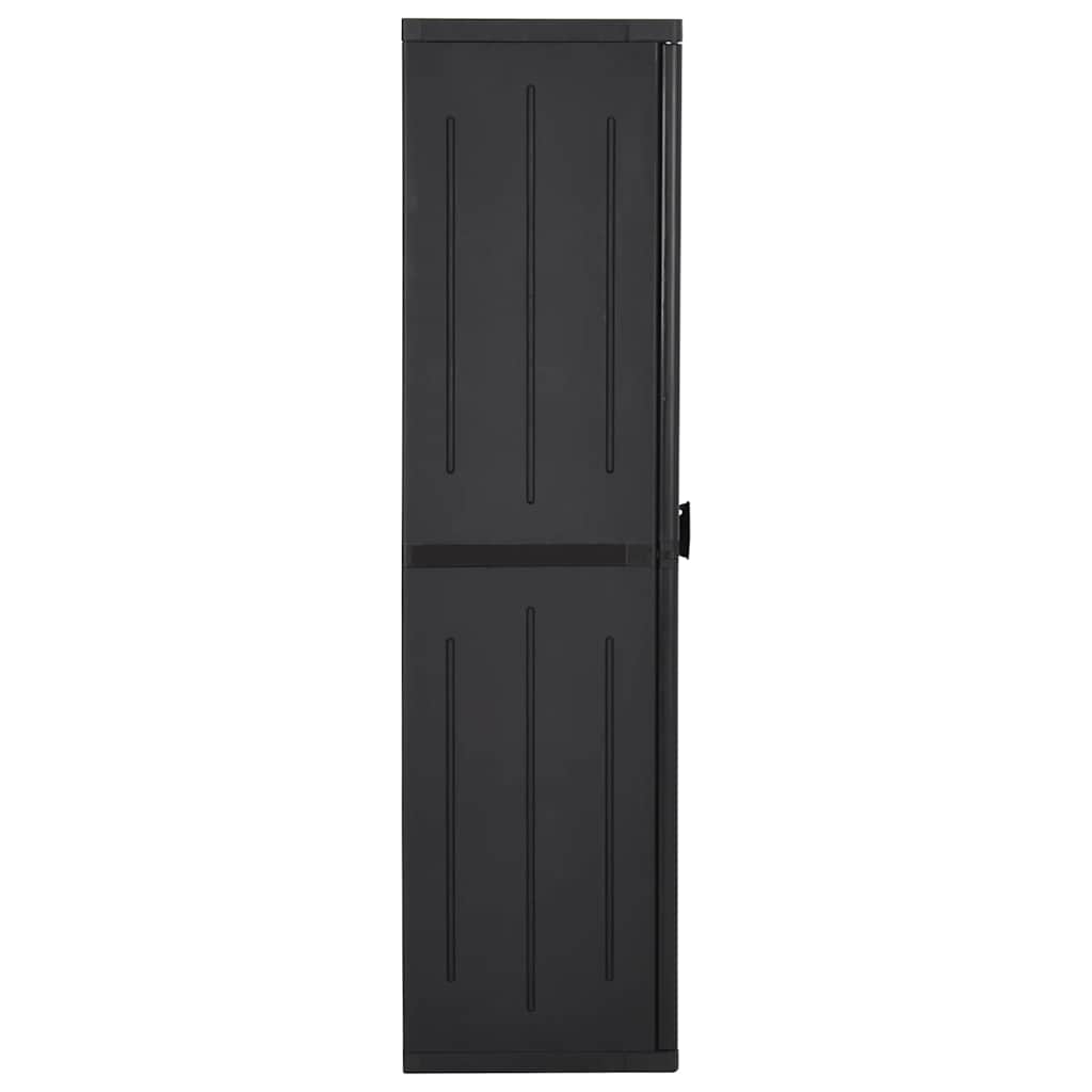 Gartenschrank 65 × 45 × 172 cm aus PP-Rattan – Schwarz – Ansicht 3
