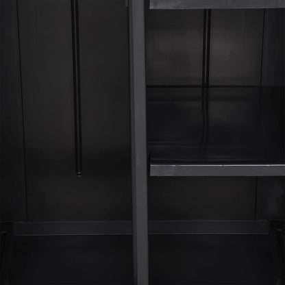Gartenschrank 65 × 45 × 172 cm aus PP-Rattan – Schwarz – Ansicht 5