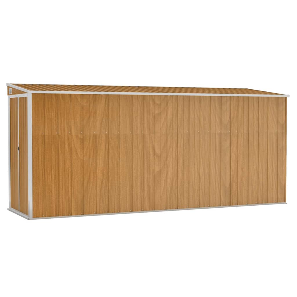 Wand-Gartenhaus 118 × 382 × 178 cm aus verzinktem Stahl – Braun – Ansicht 2