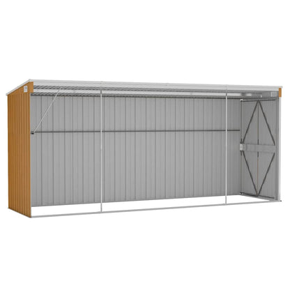 Wand-Gartenhaus 118 × 382 × 178 cm aus verzinktem Stahl – Braun – Ansicht 6