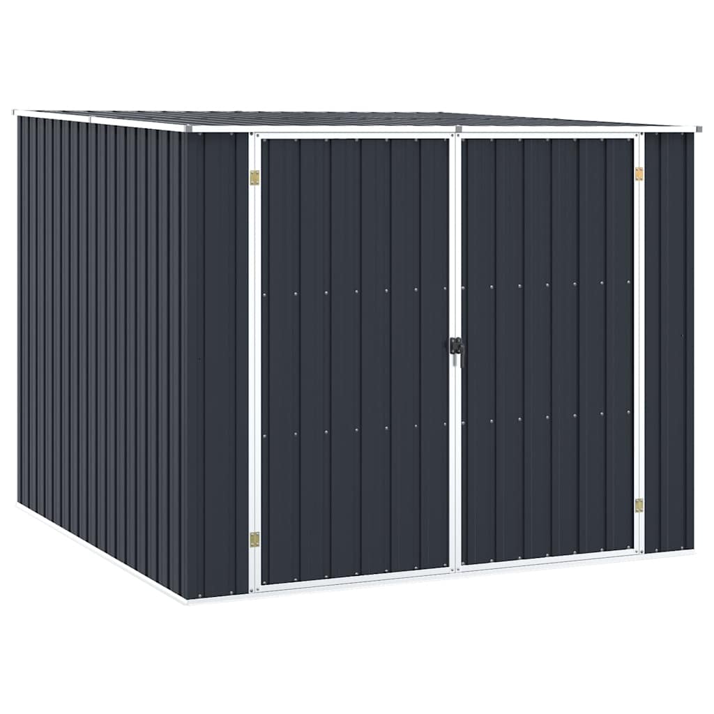 Gerätehaus 195 × 198 × 159 cm aus verzinktem Stahl – Anthrazit – Ansicht 2