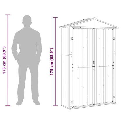 Gartengeräteschrank 116 × 45 × 175 cm aus verzinktem Stahl – Grau – Ansicht 10