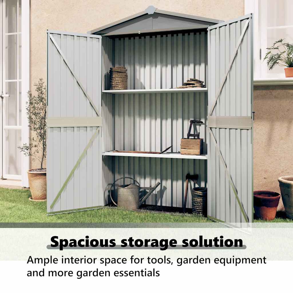 Gartengeräteschrank 116 × 45 × 175 cm aus verzinktem Stahl – Grau – Ansicht 12