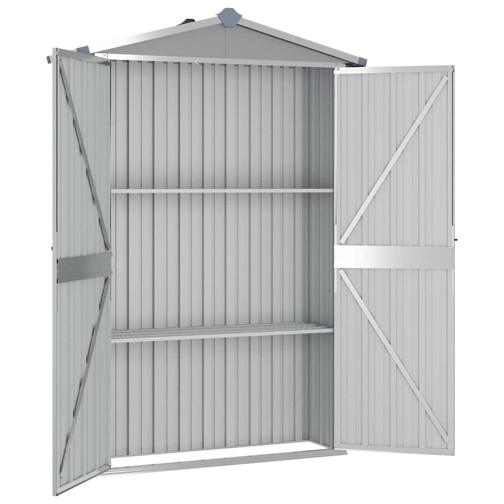 Gartengeräteschrank 116 × 45 × 175 cm aus verzinktem Stahl – Grau – Ansicht 5