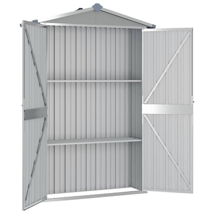 Gartengeräteschrank 116 × 45 × 175 cm aus verzinktem Stahl – Grau – Ansicht 5