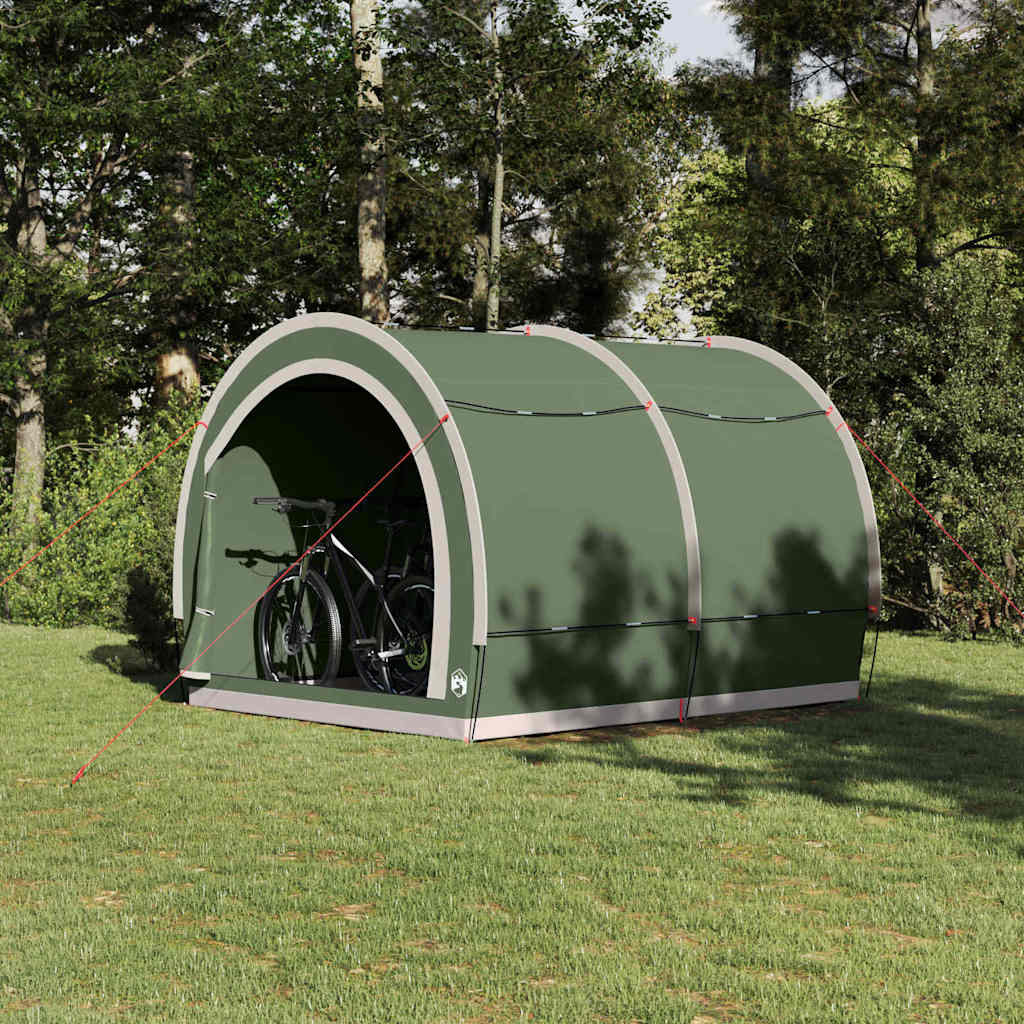 Fahrradgarage mit Dach Grün 256 × 222 × 182 cm – Ansicht 1
