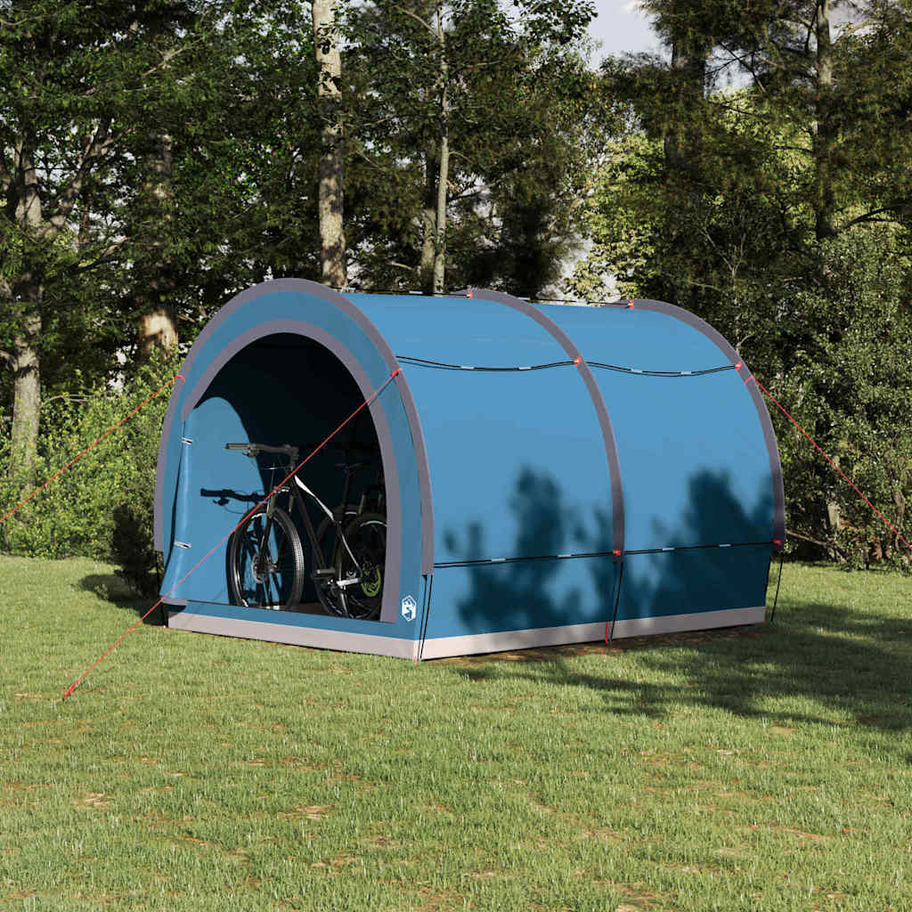 Fahrradgarage mit Dach Blau 256 × 222 × 182 cm – Ansicht 1