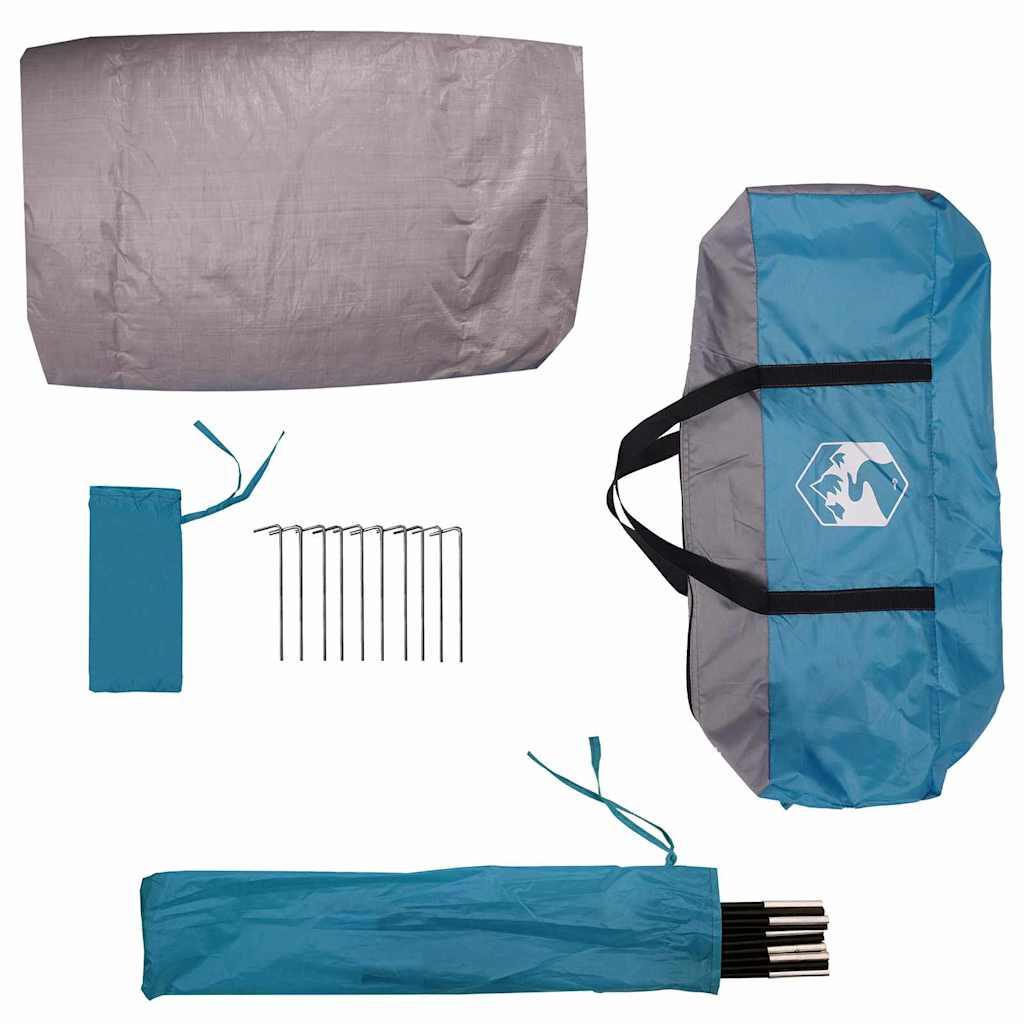 Fahrradgarage mit Dach Blau 256 × 222 × 182 cm – Ansicht 9