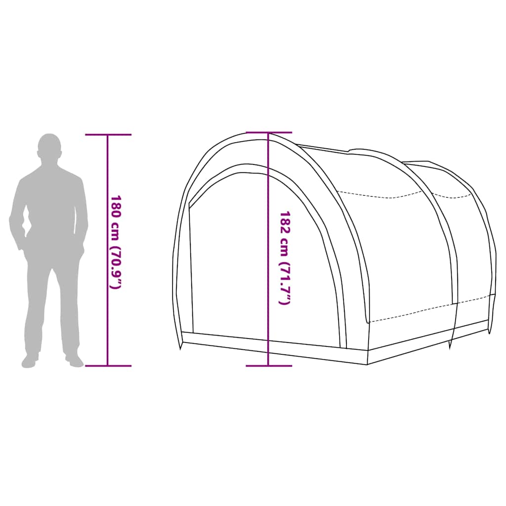 Fahrradgarage mit Dach Blau 256 × 222 × 182 cm – Ansicht 11