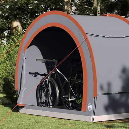 Fahrradgarage mit Dach Grau/Orange 256 × 222 × 182 cm – Ansicht 3