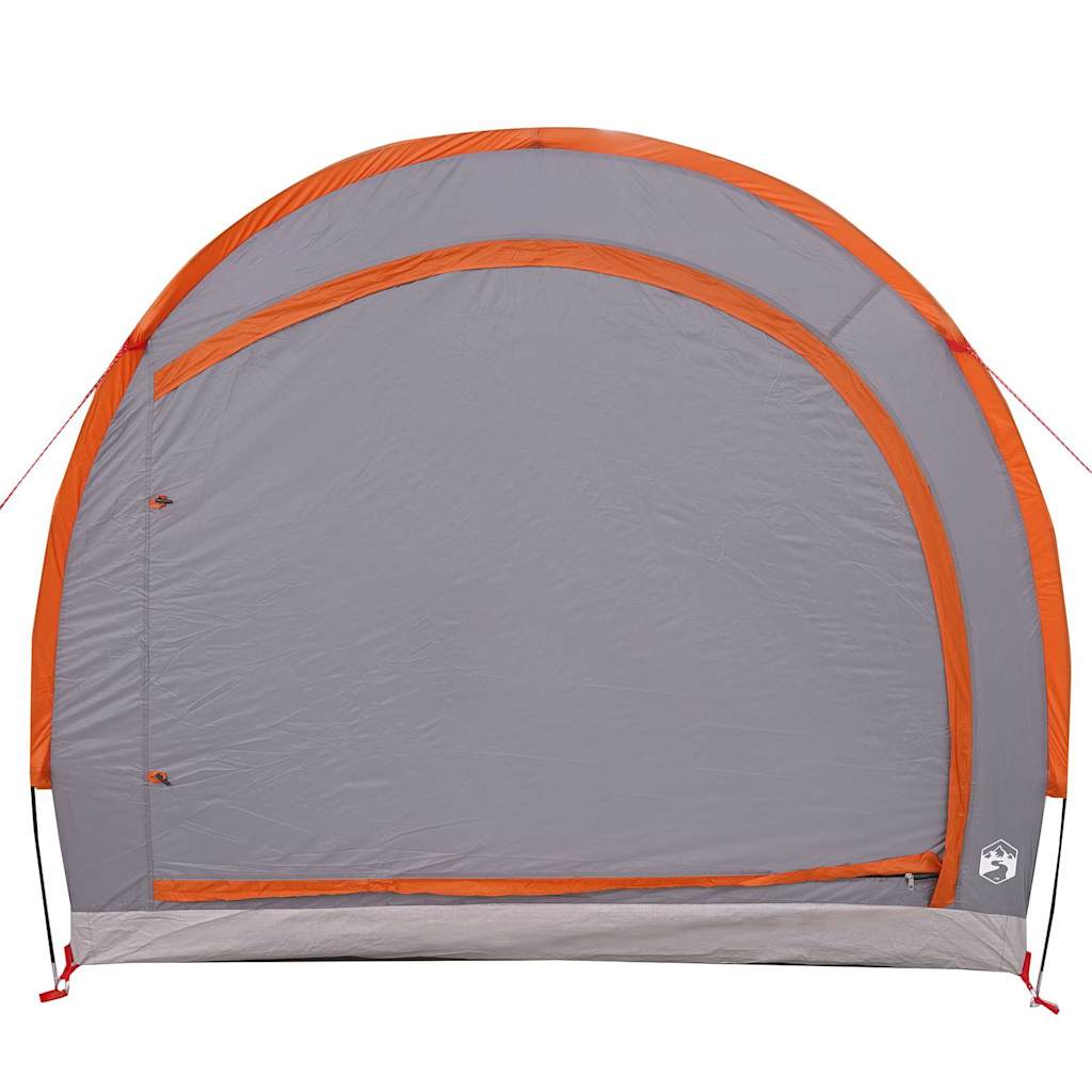 Fahrradgarage mit Dach Grau/Orange 256 × 222 × 182 cm – Ansicht 4