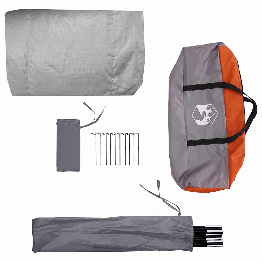 Fahrradgarage mit Dach Grau/Orange 256 × 222 × 182 cm – Ansicht 9