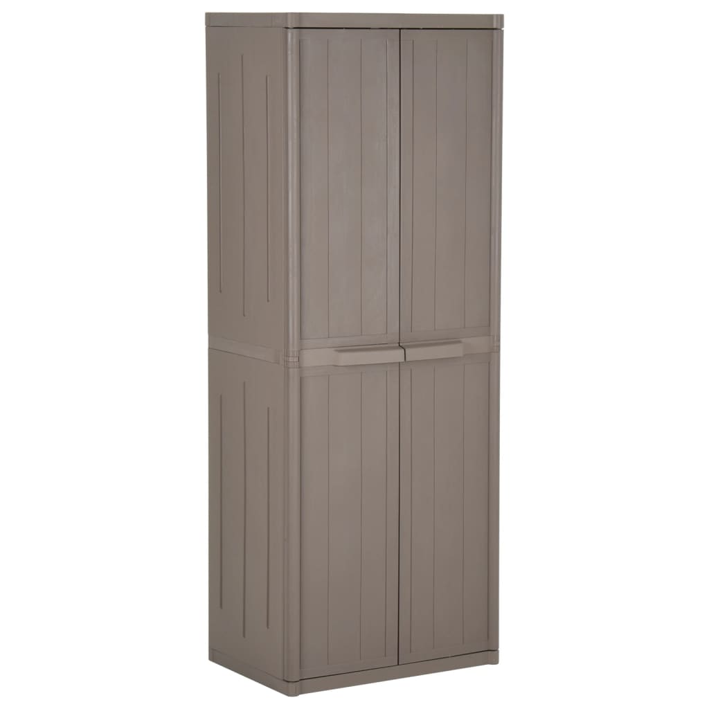 Gartenschrank 65 × 45 × 172 cm aus PP-Rattan – Schwarz